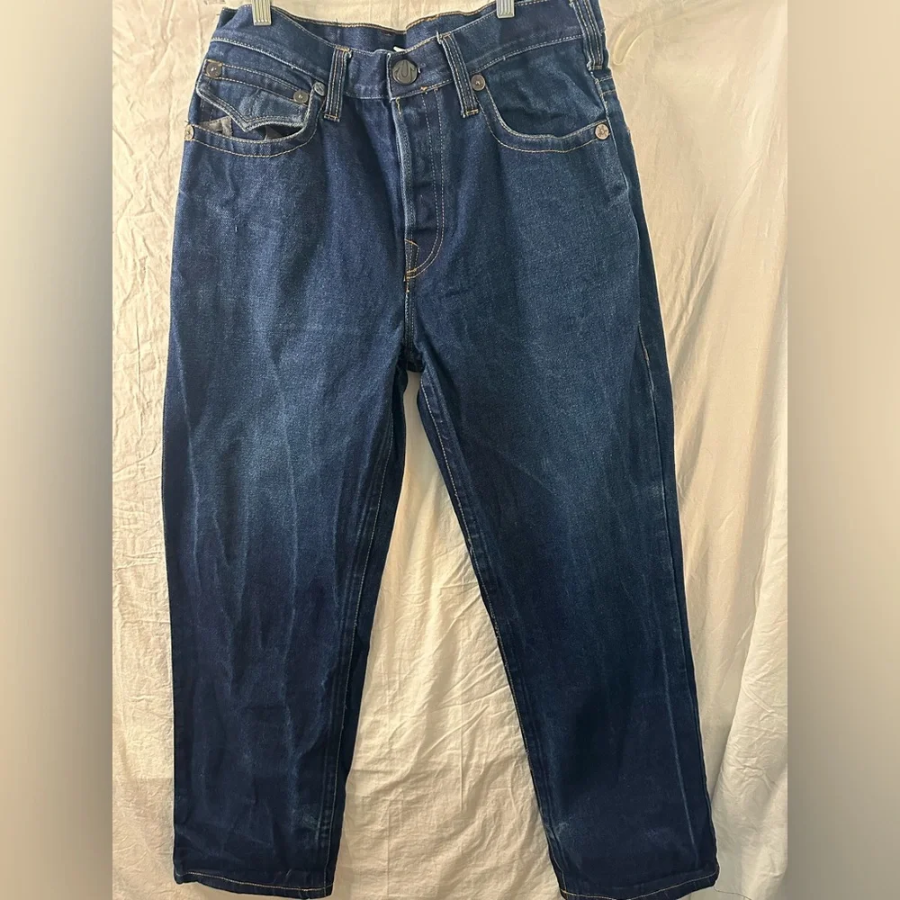 True Religion Section Row Seat Jeans Mens 36 Dark Wash Button Fly